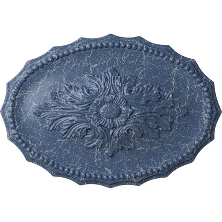 Ekena Millwork Oxford Ceiling Medallion, Hand-Painted Americana Crackle, 16 7/8"W x 11 3/4"H x 1 1/2"P CM16OXAMC